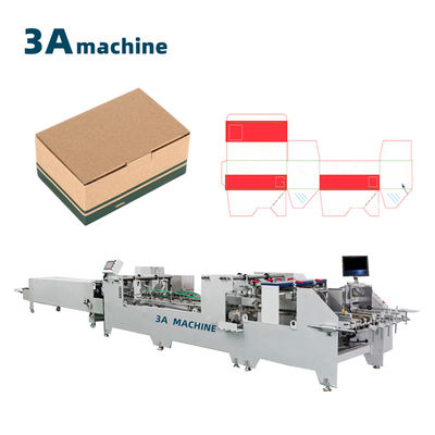 3500 KG 2 3 lagen gegolfde kartonnen doos folder Gluer machine met dubbele vergrendeling onderkant