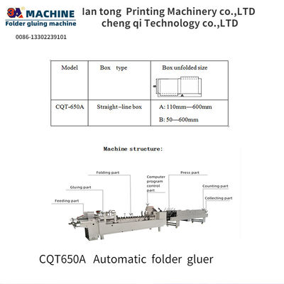 CQT650A nauwkeurigheid Video-inspectie folder Gluer onderdelen voor plakpapier lijm machine