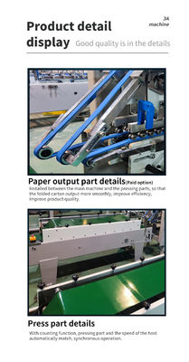 Paper Lunch Box maken machine met zijkleef vouwbare en onderkant Hook Gluer 3ACQ 580D