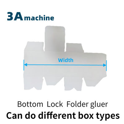 350 mm Max. Werkbare breedte Mini Box Folder Glue Machine met onder slot en zijkleef