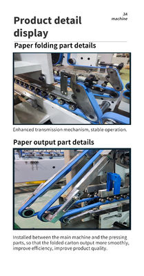 AS-800 Automatische onder slot papier vouwmachine folder Gluer Gemakkelijk te onderhouden