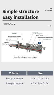 SHH 800AG-2 Automatische onder slot vouwdoos Kleefmachine voor geschikte papieren dozen