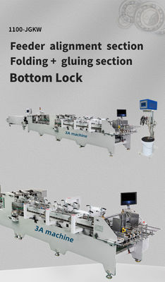 Papiermateriaal 1 Karton 250g-650g Dubbelvergrendelingslijmmachine voor golvende doos