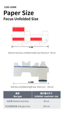 1100 JGKW Dual-Lock Bottom Carton Paper Folder Gluer Machine voor de productie van dozen