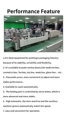 3.5m*1.1m*1.4m Karton/Gorrigeerde rechte lijn doos Automatische folder Gluer Machine